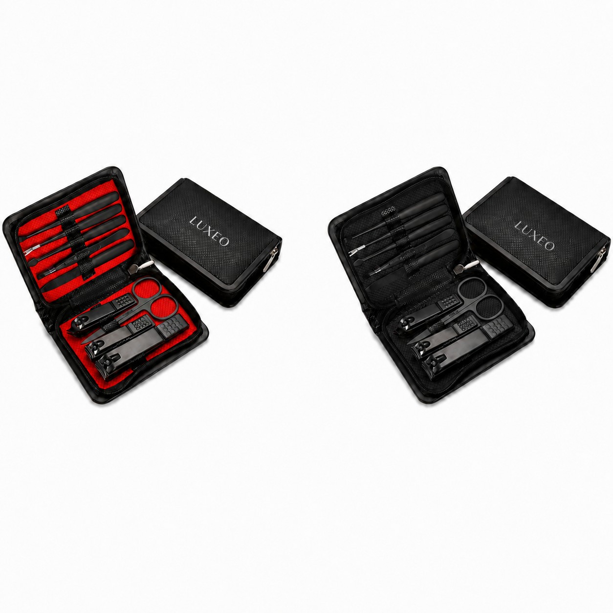 Black Stainless Steel Nine Piece Manicure Set