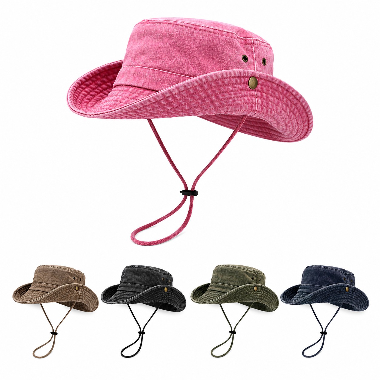 Washed Polyester Safari Bucket Hat