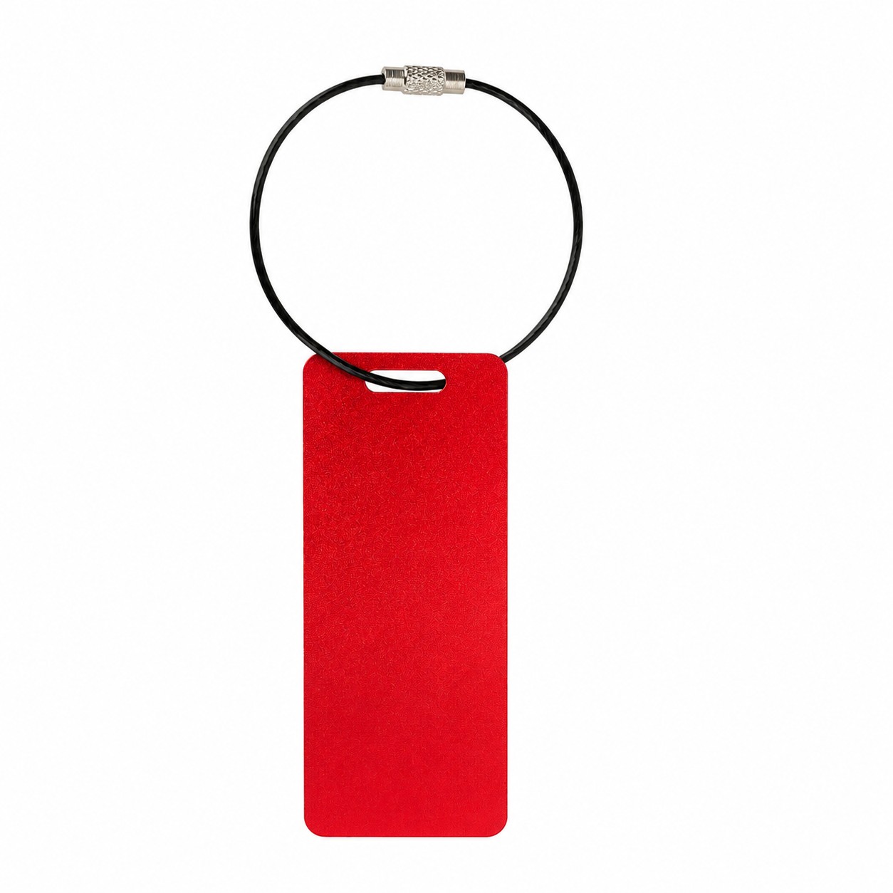 Slim Aluminum Travel Tag With Cable — Red