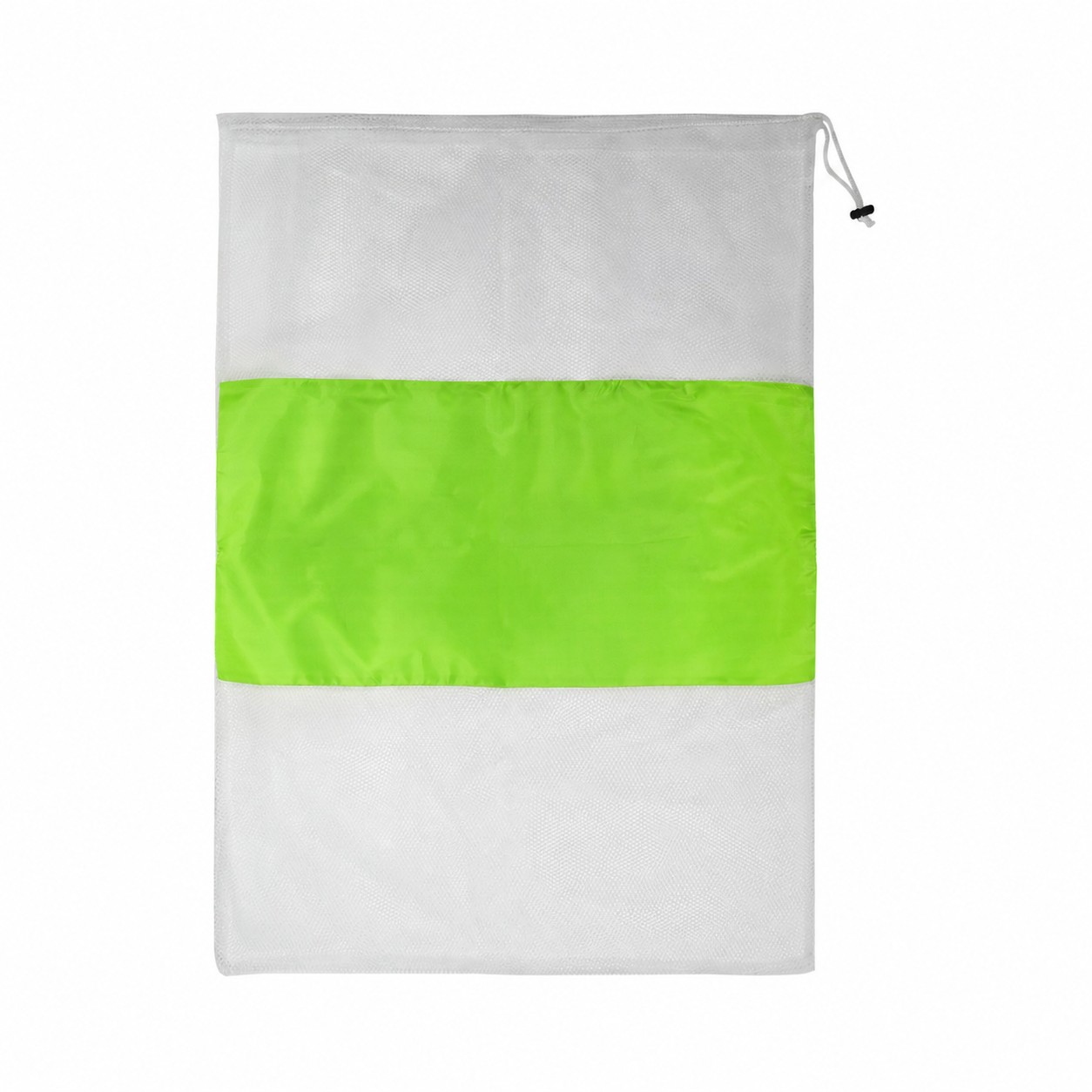Nylon Mesh Drawstring Laundry Bag — Lime Green