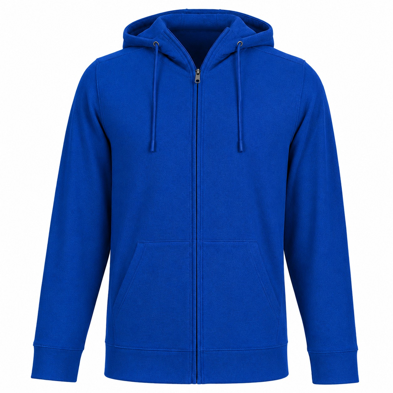 Polyester Spandex Full Zip Hoodie — Blue