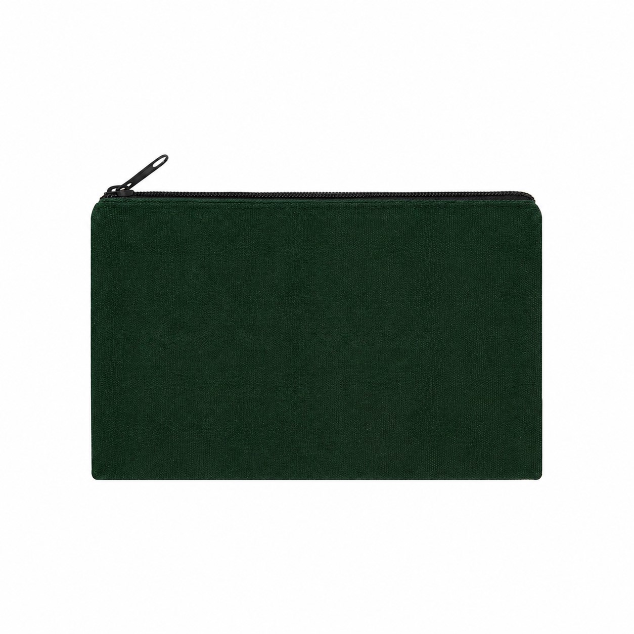 8.5-Inch Zippered Canvas Makeup Bag — Forest Green