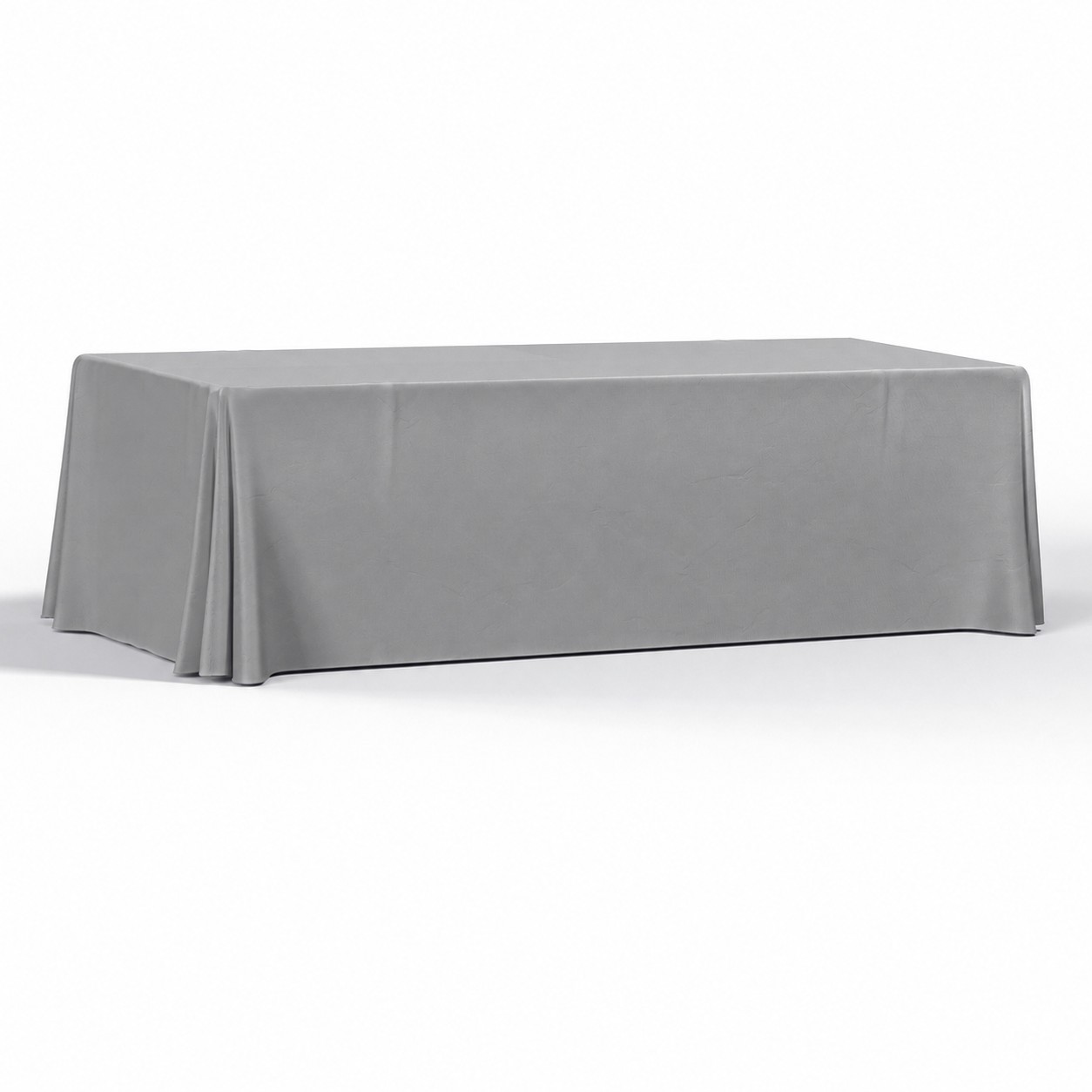 Four Side 8' Polyester Table Throw — Gray