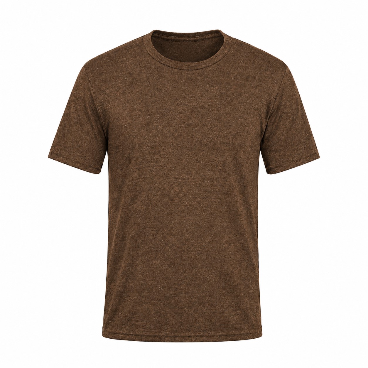 Men's Cotton-Polyester Blend Crewneck T-Shirt — Brown