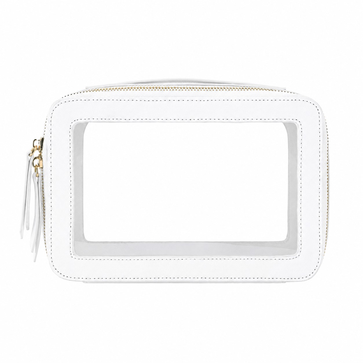 PU Leather Roomy Makeup Bag — White