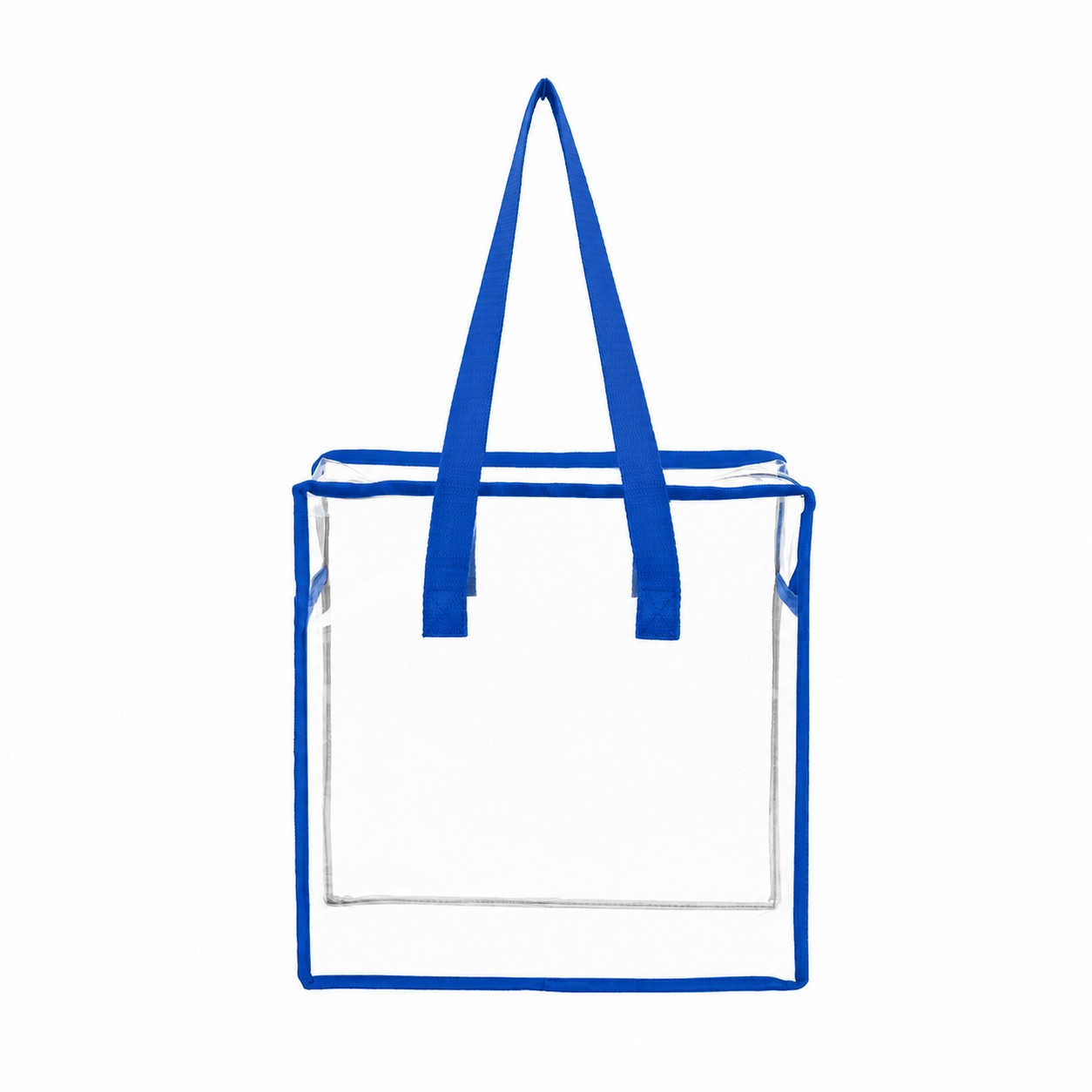 PVC And Polyester Zippered Storage Tote Bag — Royal Blue