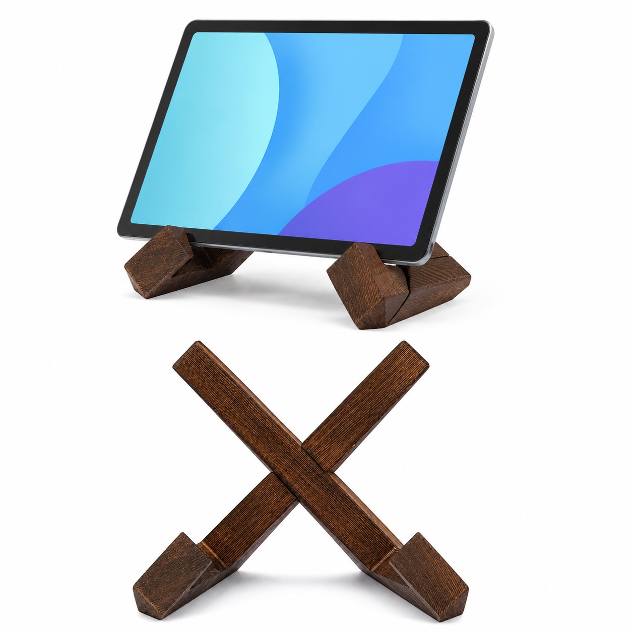 X-Frame Wood Cookbook And Tablet Stand