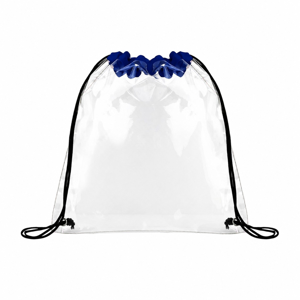 Metal Grommets Drawstring Bag — Navy Blue