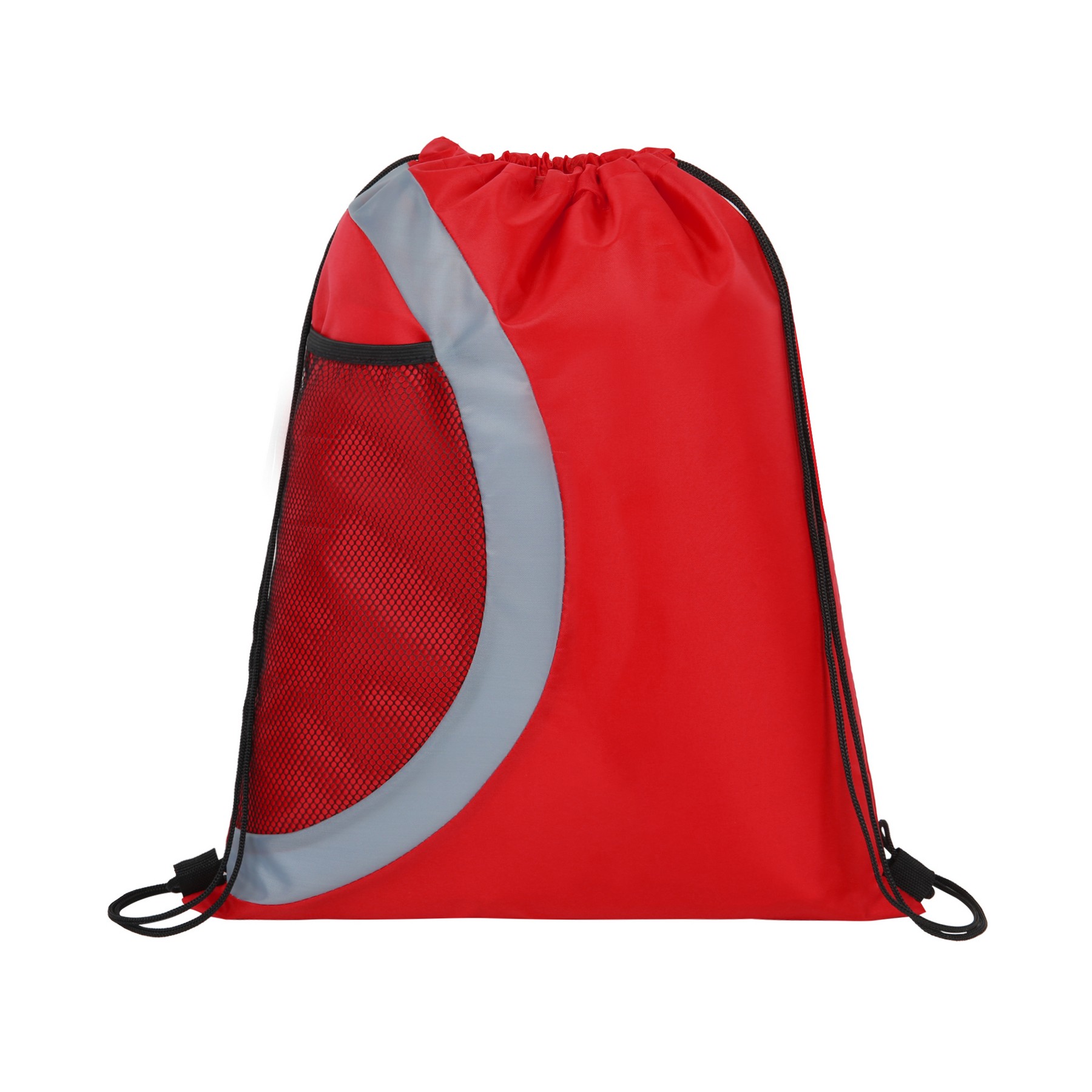 Mesh Pocket 210D Polyester Drawstring Bag — view 2