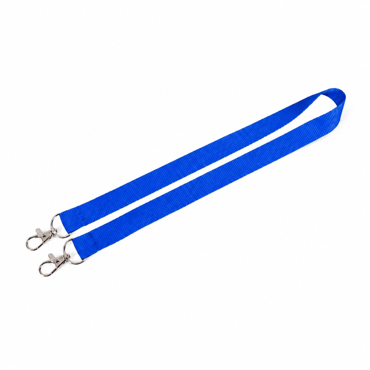 Polyester Dual Clip Lanyard — Blue