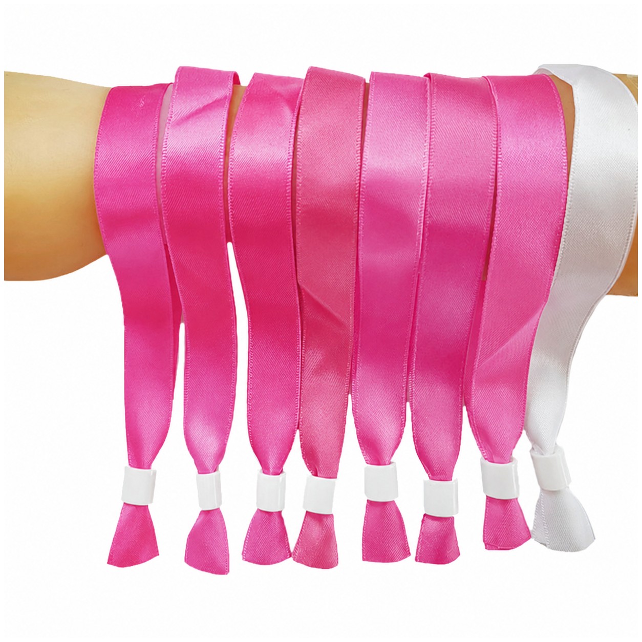Polyester Ribbon Event Wristband — Pink