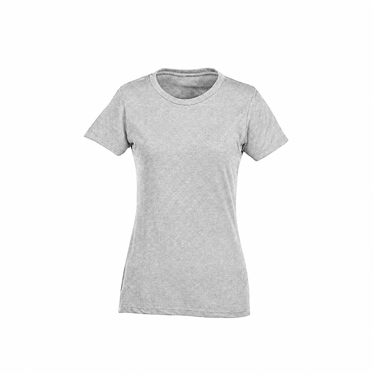 Ladies Cotton Polyester Crew Tee — Silver