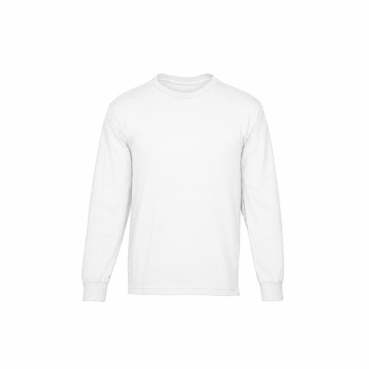 Cotton Long Sleeve T-Shirt With Reinforced Hem — White
