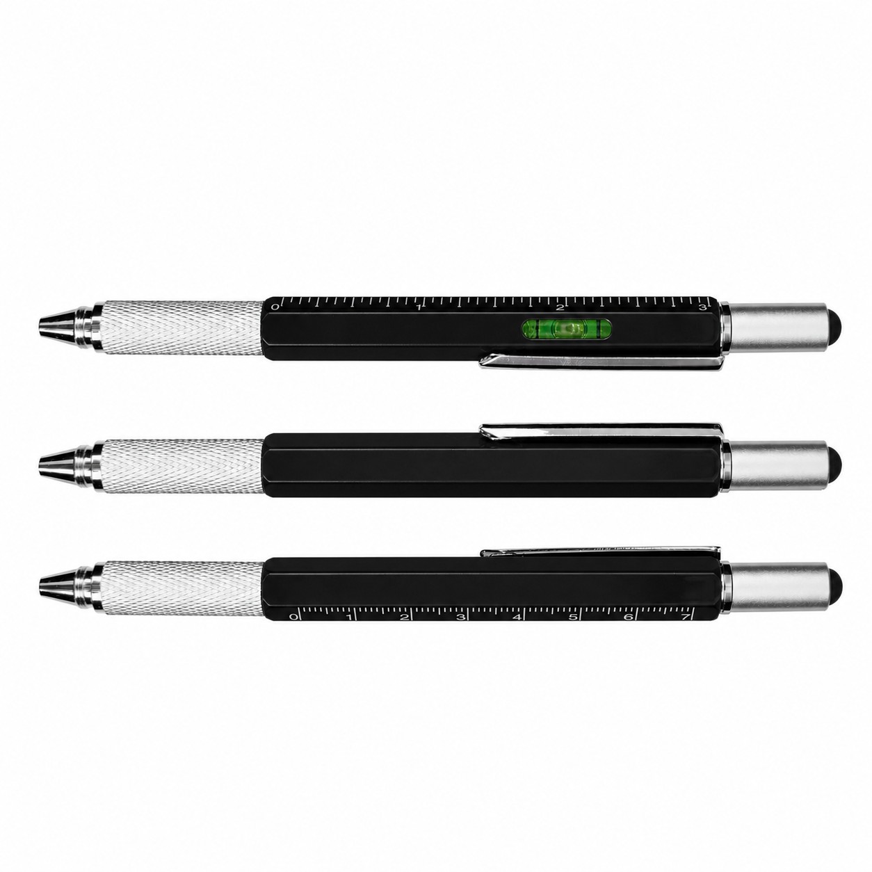 Six Function Aluminum Tool Pen — Black