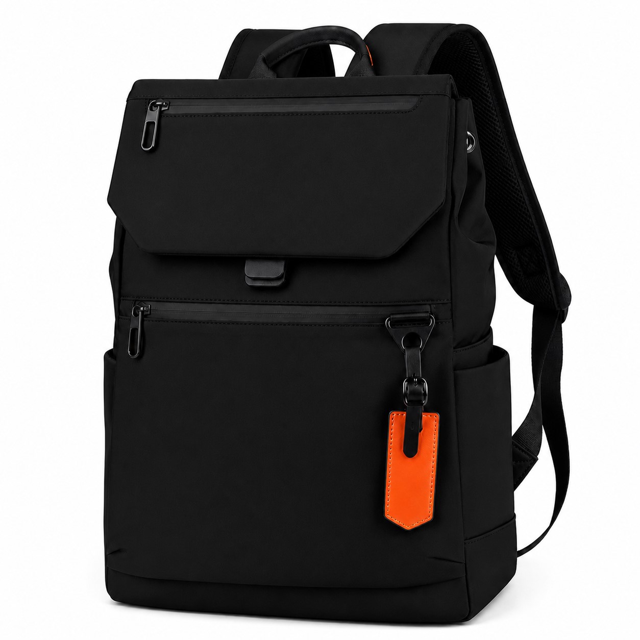 Canvas Laptop Backpack With Padded Compartment — Black