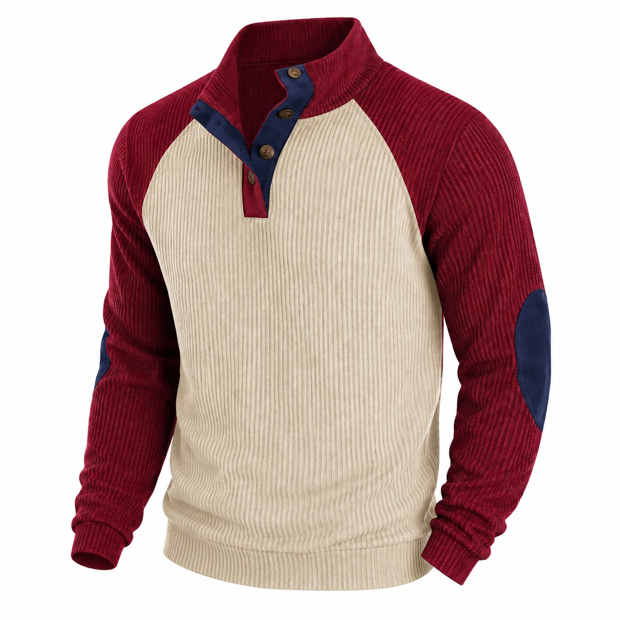 Western Fleece Quarter Zip Pullover — Beige