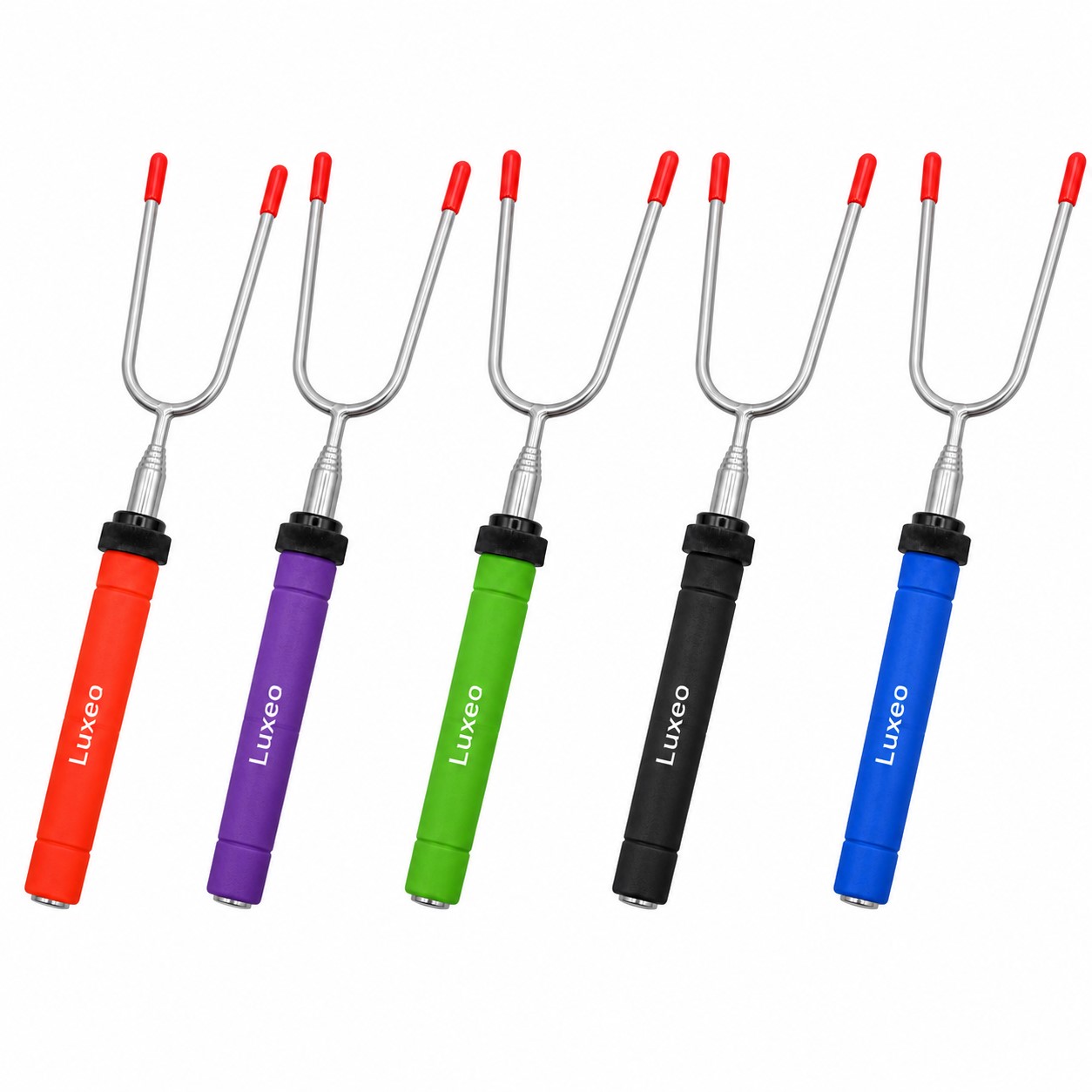 Telescoping Campfire Roasting Fork With Rotating Axle