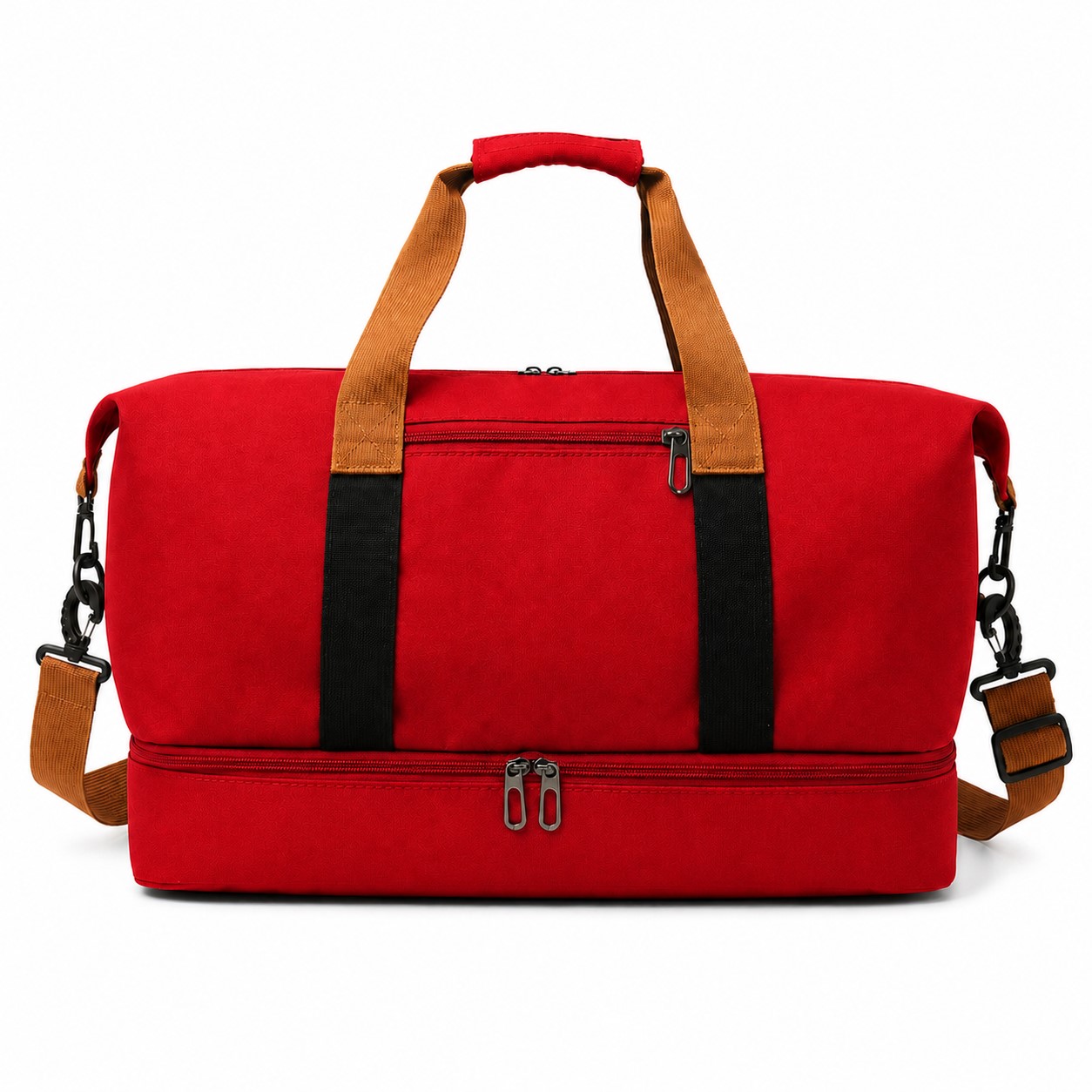 18.1-Inch Shoe Compartment Duffel Bag — Red