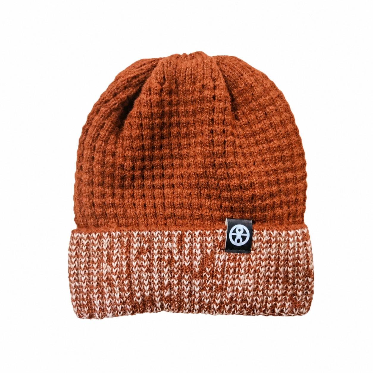 Knit Polyester Cuff Beanie Hat — Copper Brown