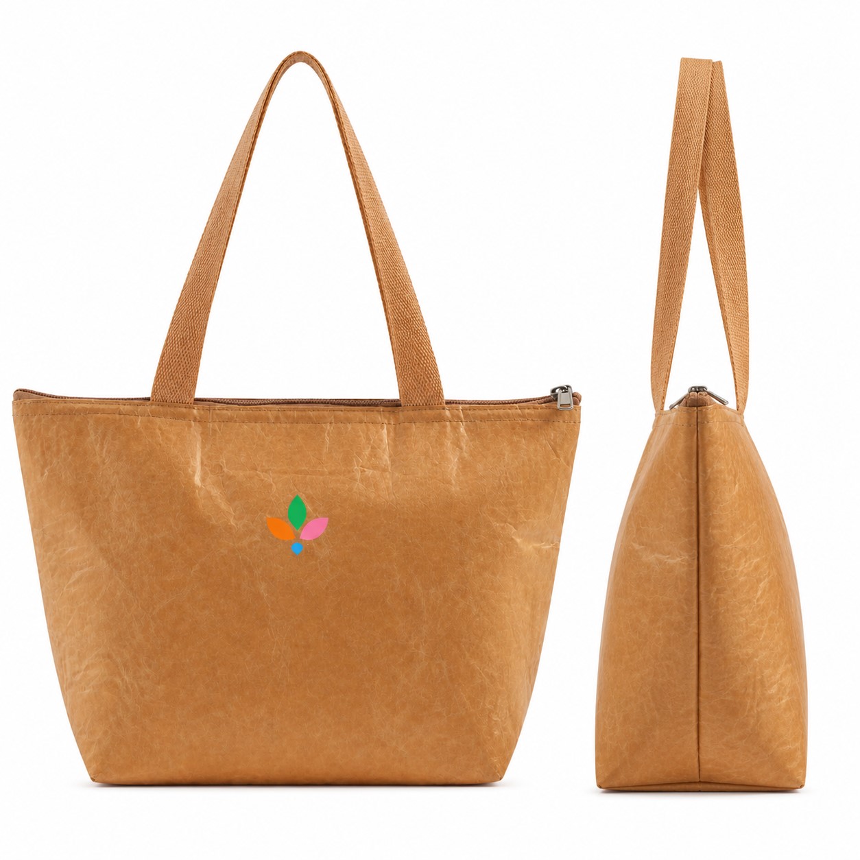 Slim Zippered Polyester Thermal Tote