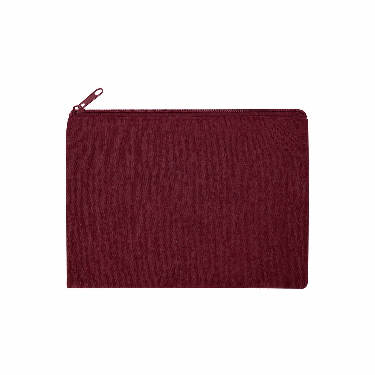12 Oz Cotton Canvas Zipper Pouch — Burgundy Red