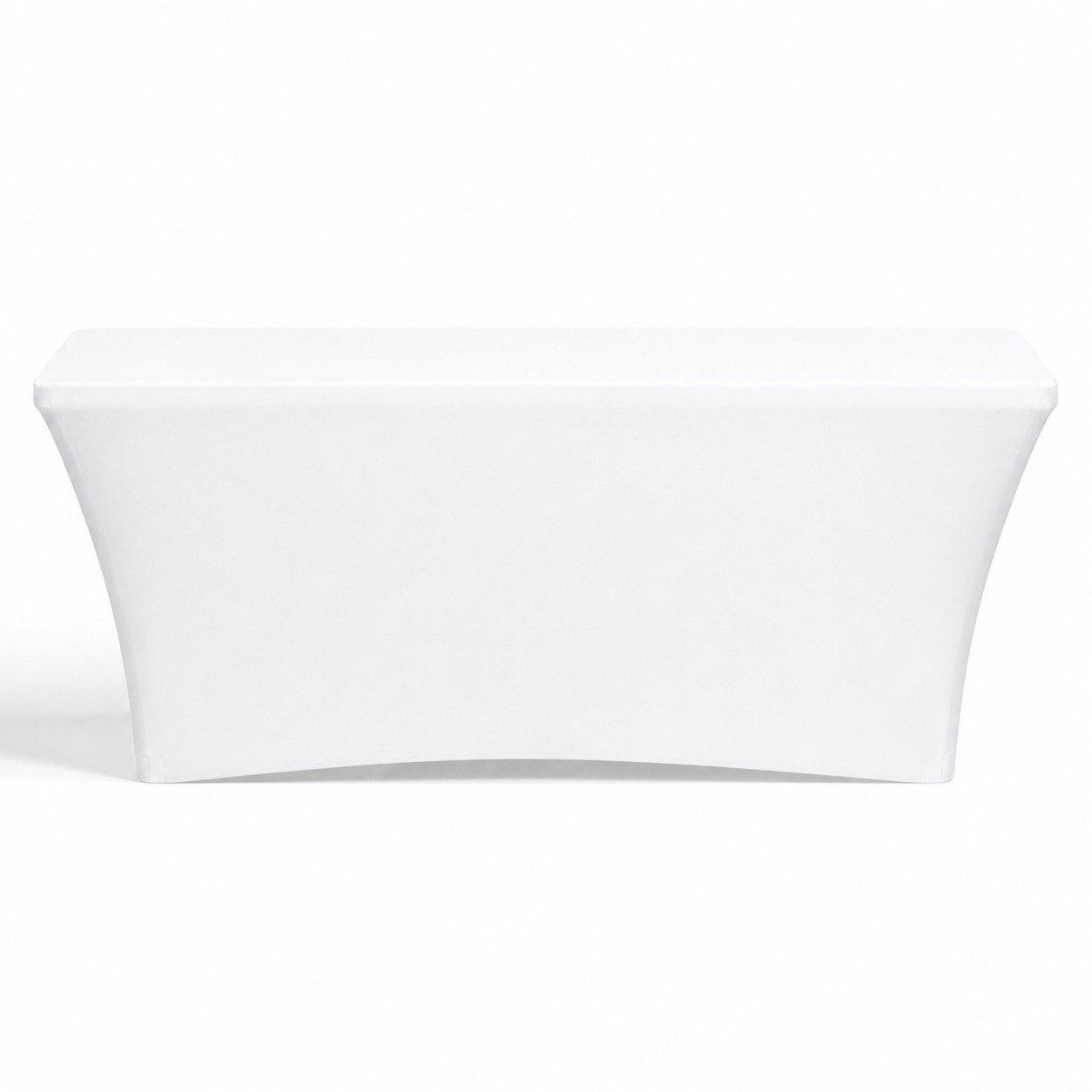 Zippered Six Foot Stretch Table Cover — White