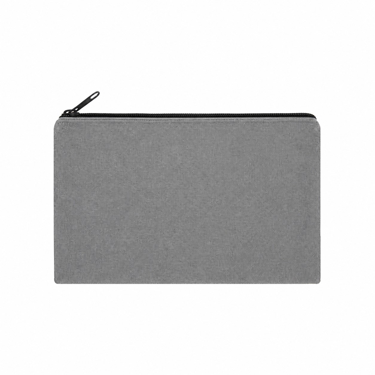 8.5-Inch Zippered Canvas Makeup Bag — Gray