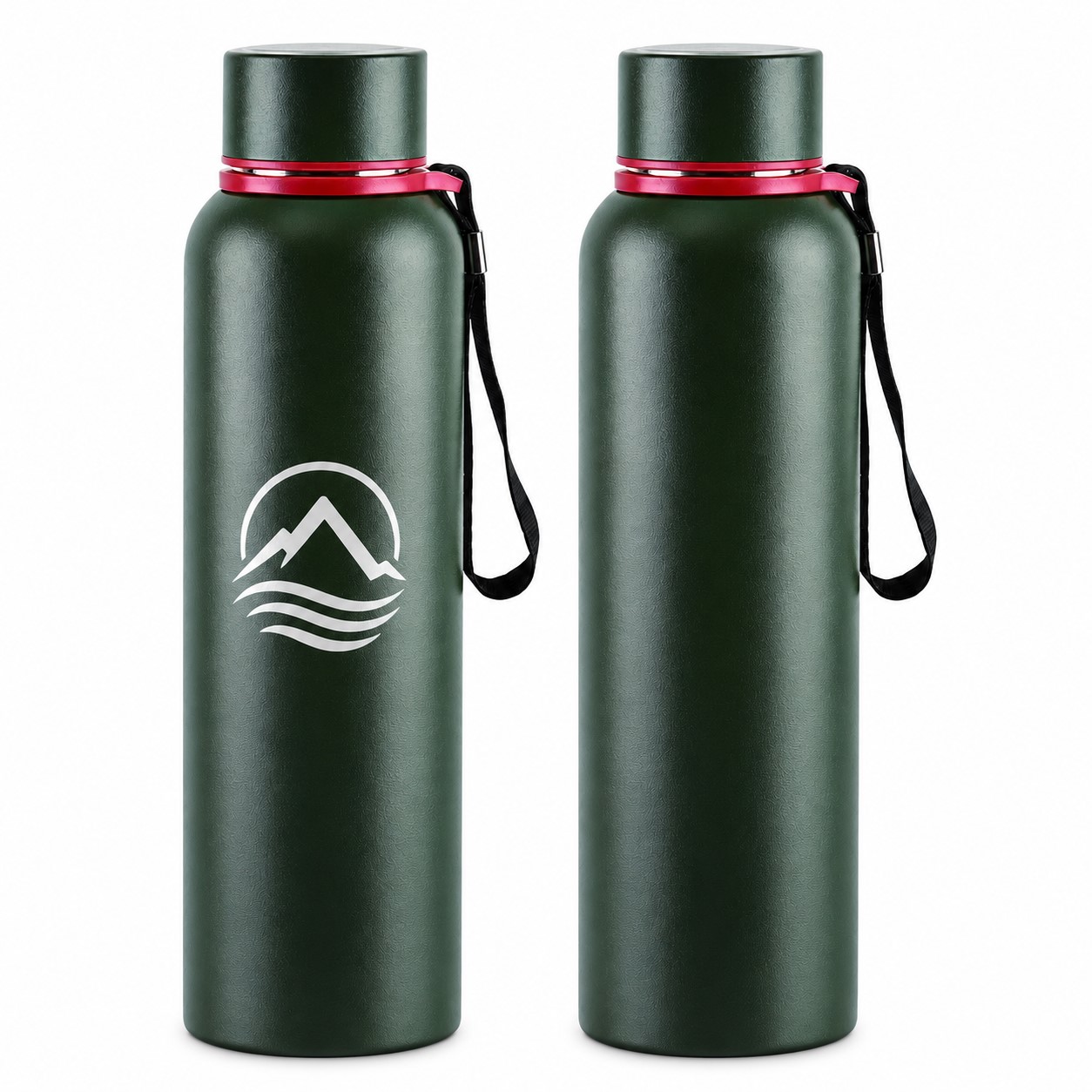 20 Oz Strap Lid Vacuum Water Bottle