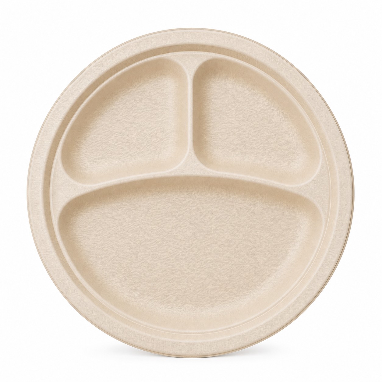 Divided Biodegradable Round Paper Meal Plate — view 2