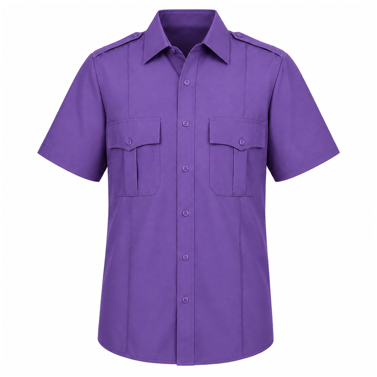 Short Sleeve Button-Front Uniform Shirt — view 12