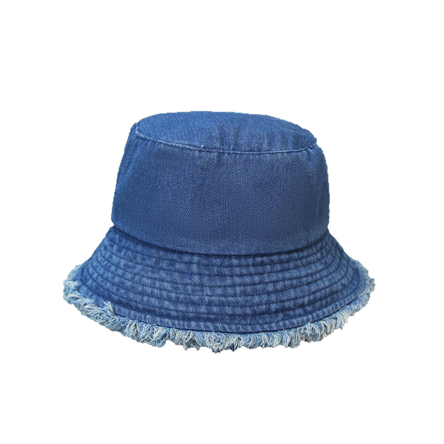 Denim Frayed Bucket Sun Hat — view 2