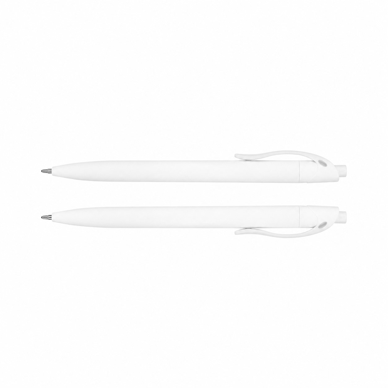 ABS Plunge Action Soft Finish Pen — White