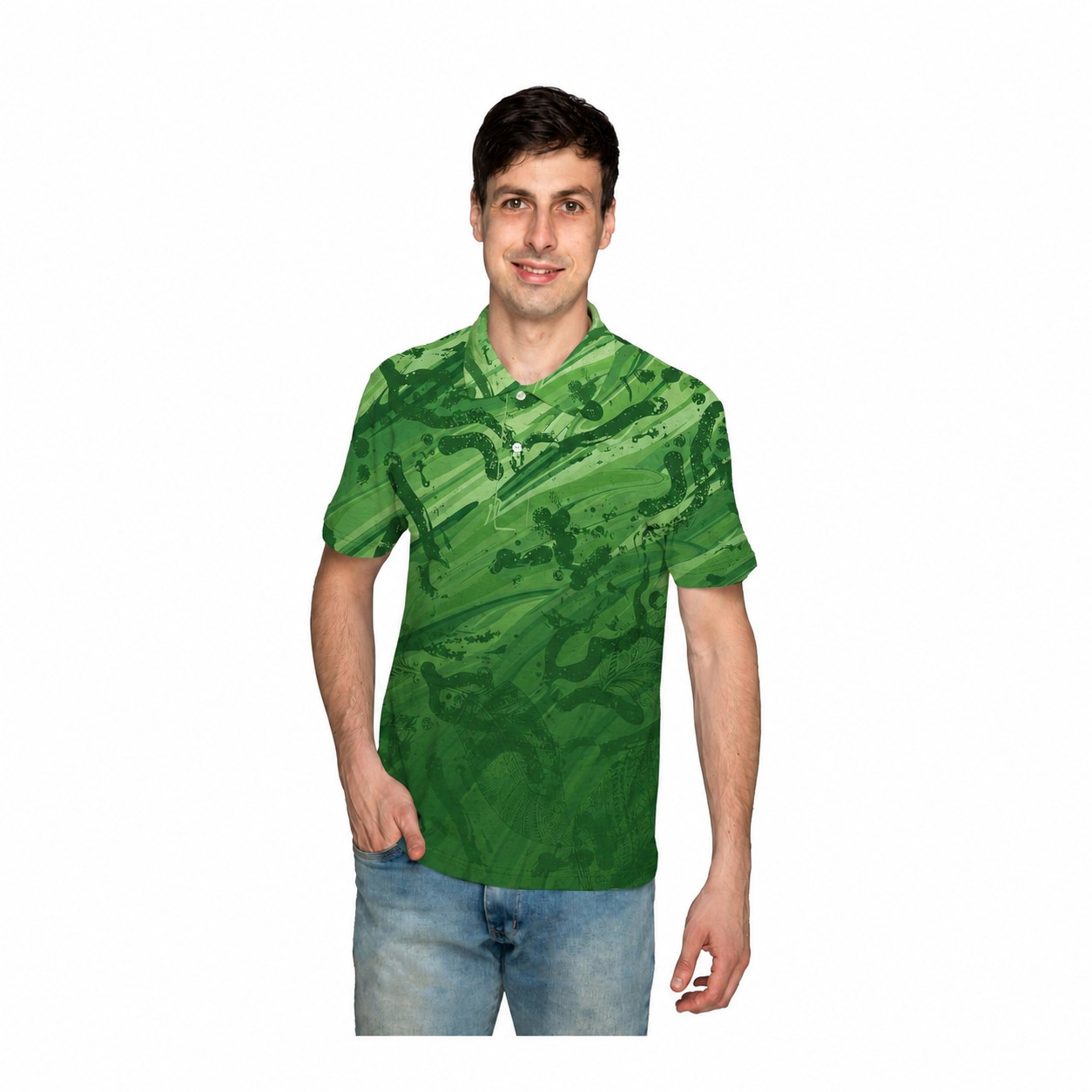 Polyester Performance Polo Shirt — Green