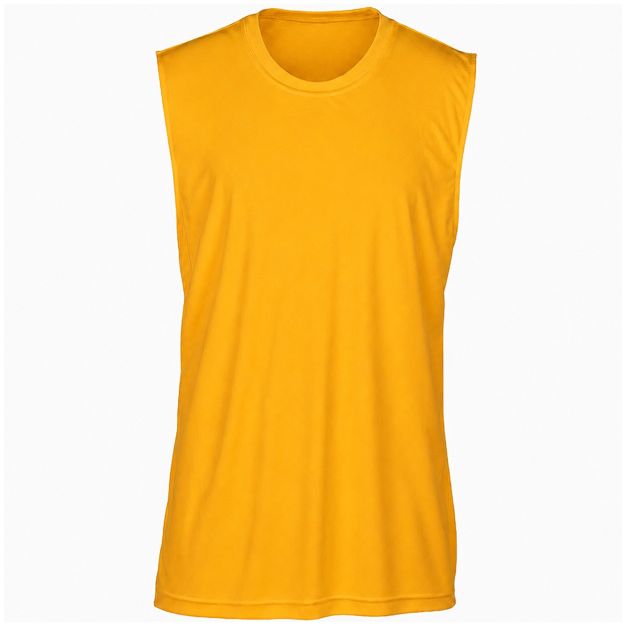 Sleeveless Polyester Performance Muscle Tank — Gold