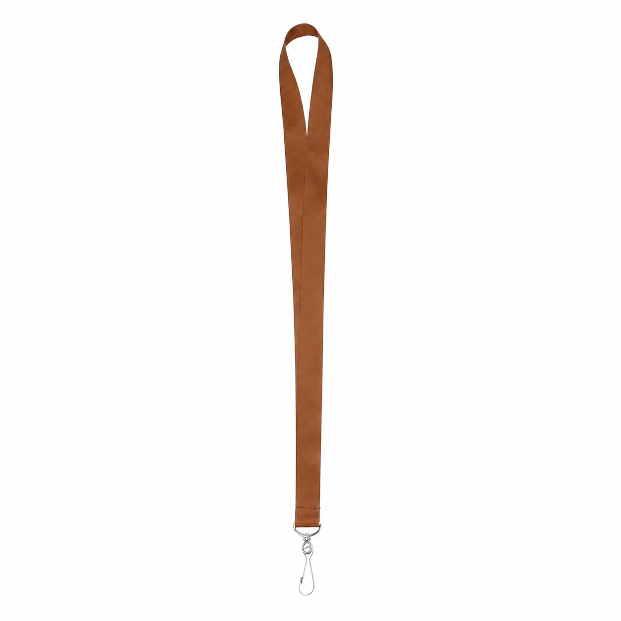 Satin Polyester J-Hook Lanyard — Copper Brown