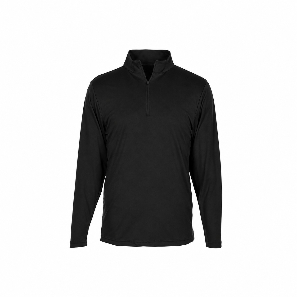 Cotton Quarter Zip Team Shirt — Black