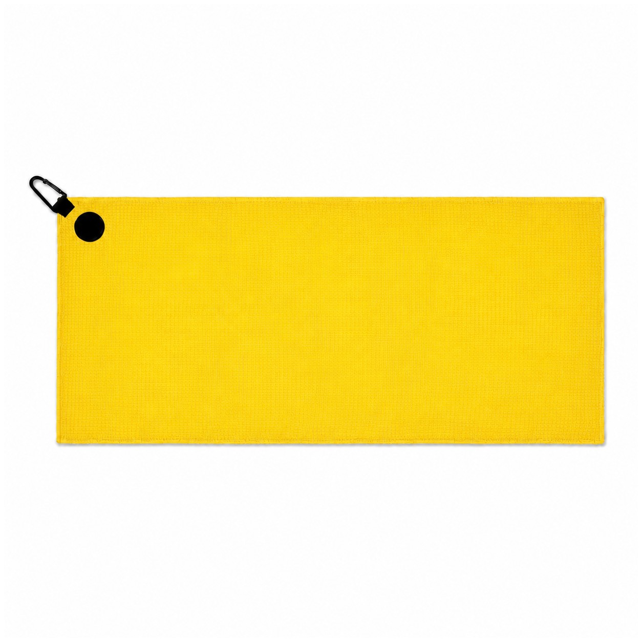 Waffle Polyester Magnetic Golf Towel — Yellow