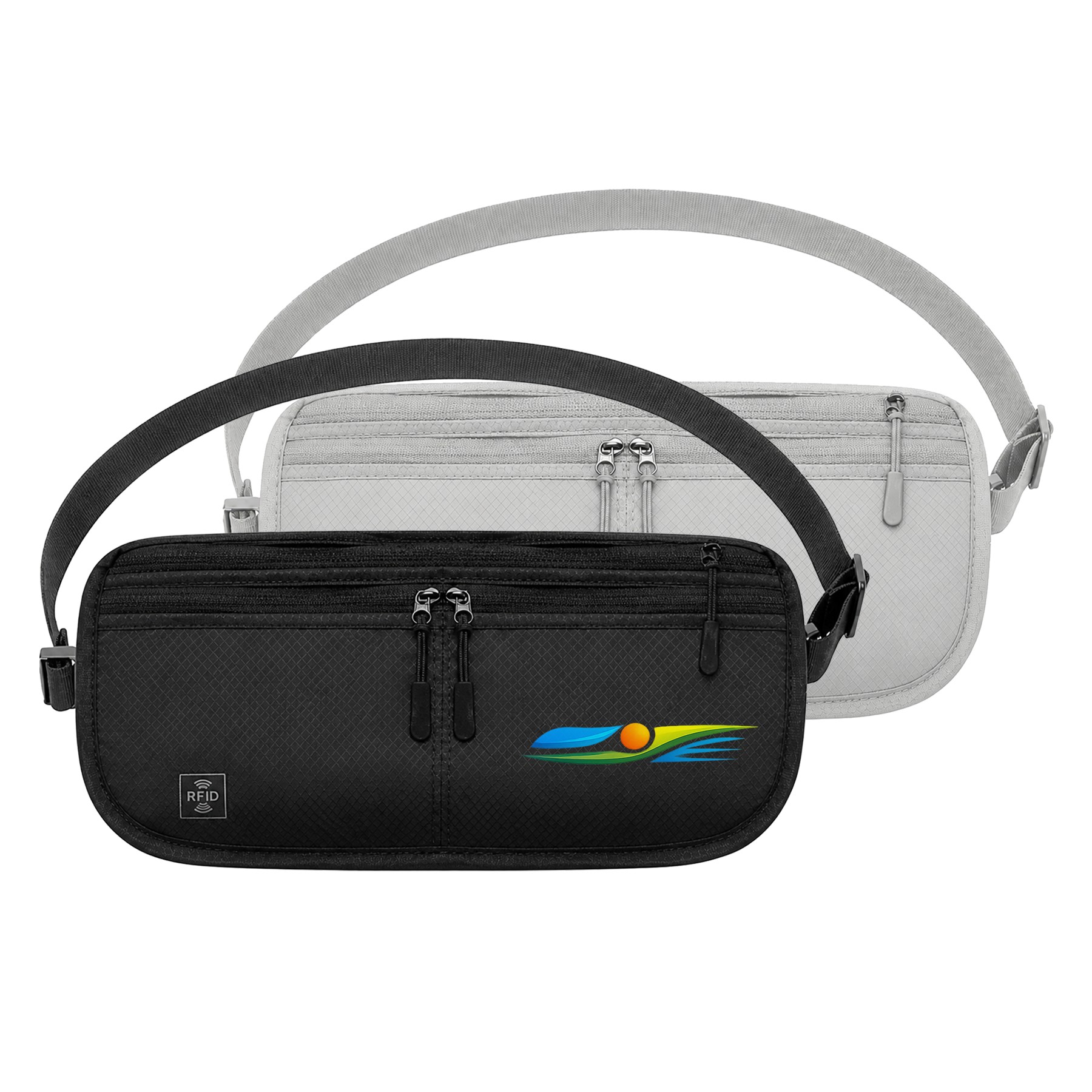 RFID Lined Nylon Crossbody Waist Pouch