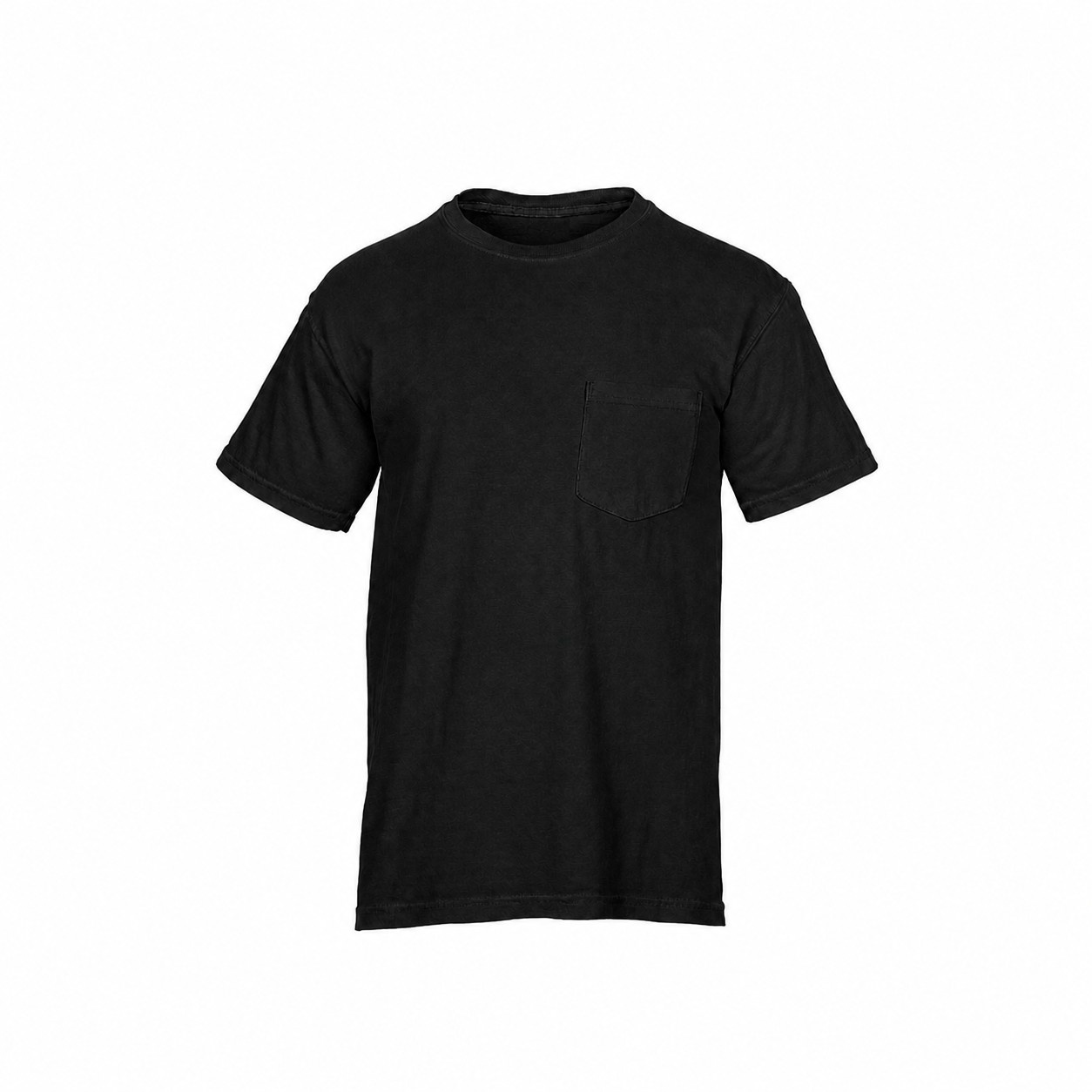Garment Dyed Cotton Pocket Shirt — Black