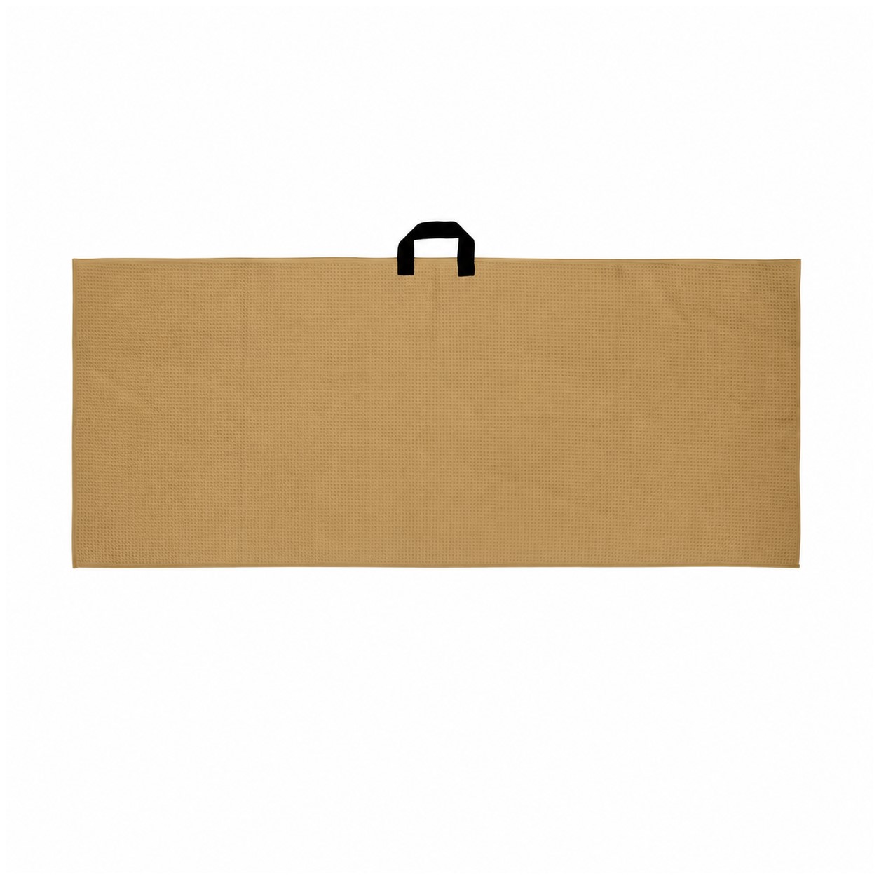 Waffle Golf Towel With Webbing Loop — Bronze Gold