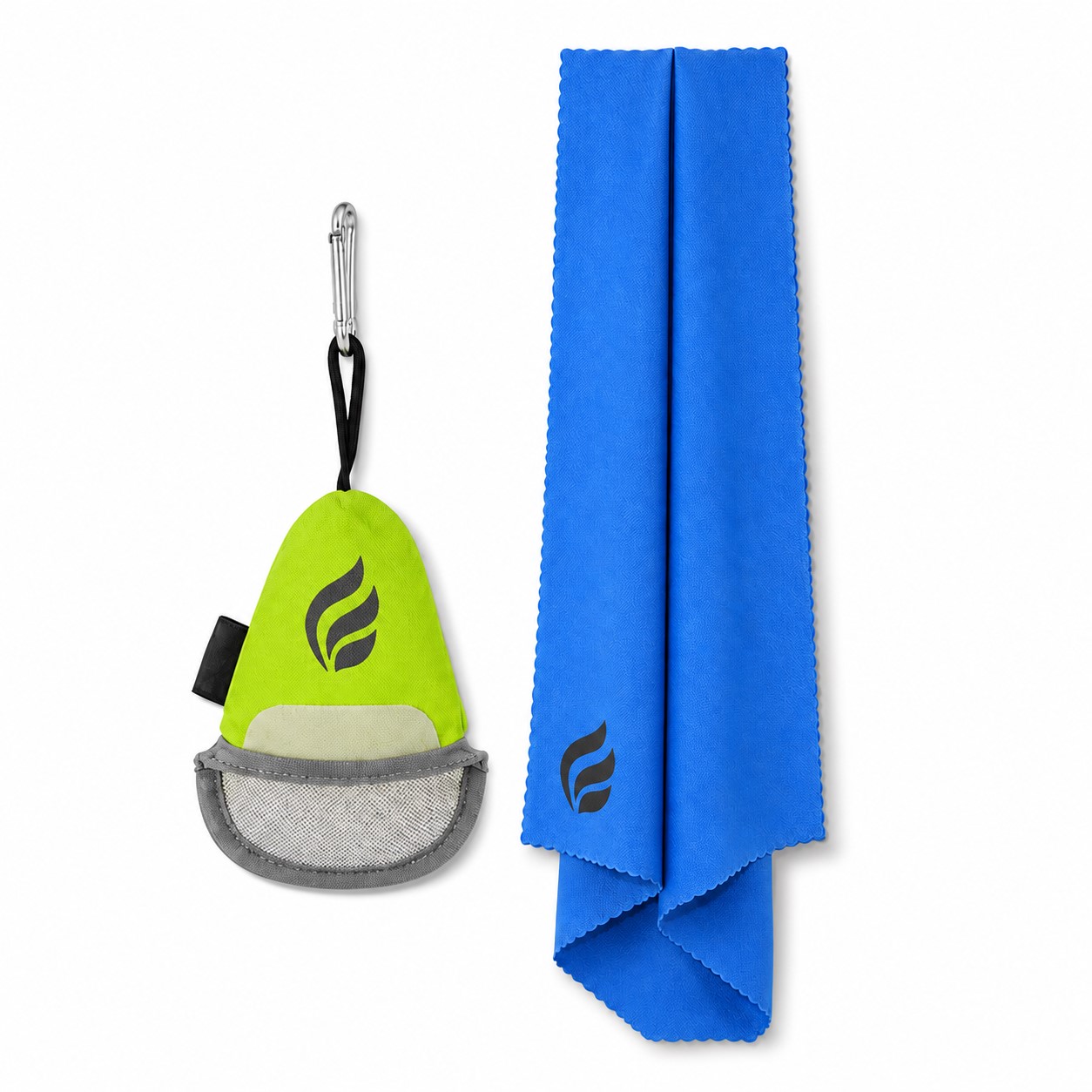 Compact Quick Dry Travel Towel With Carabiner