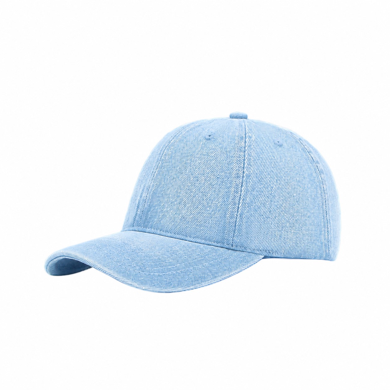 Polyester Plain Baseball Cap — Light Blue