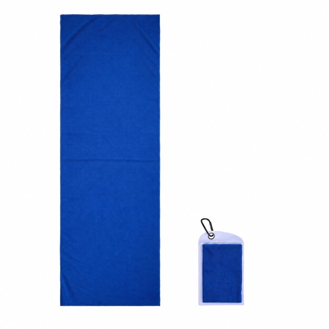 Polyester Cooling Towel With Zip Pocket — Royal Blue