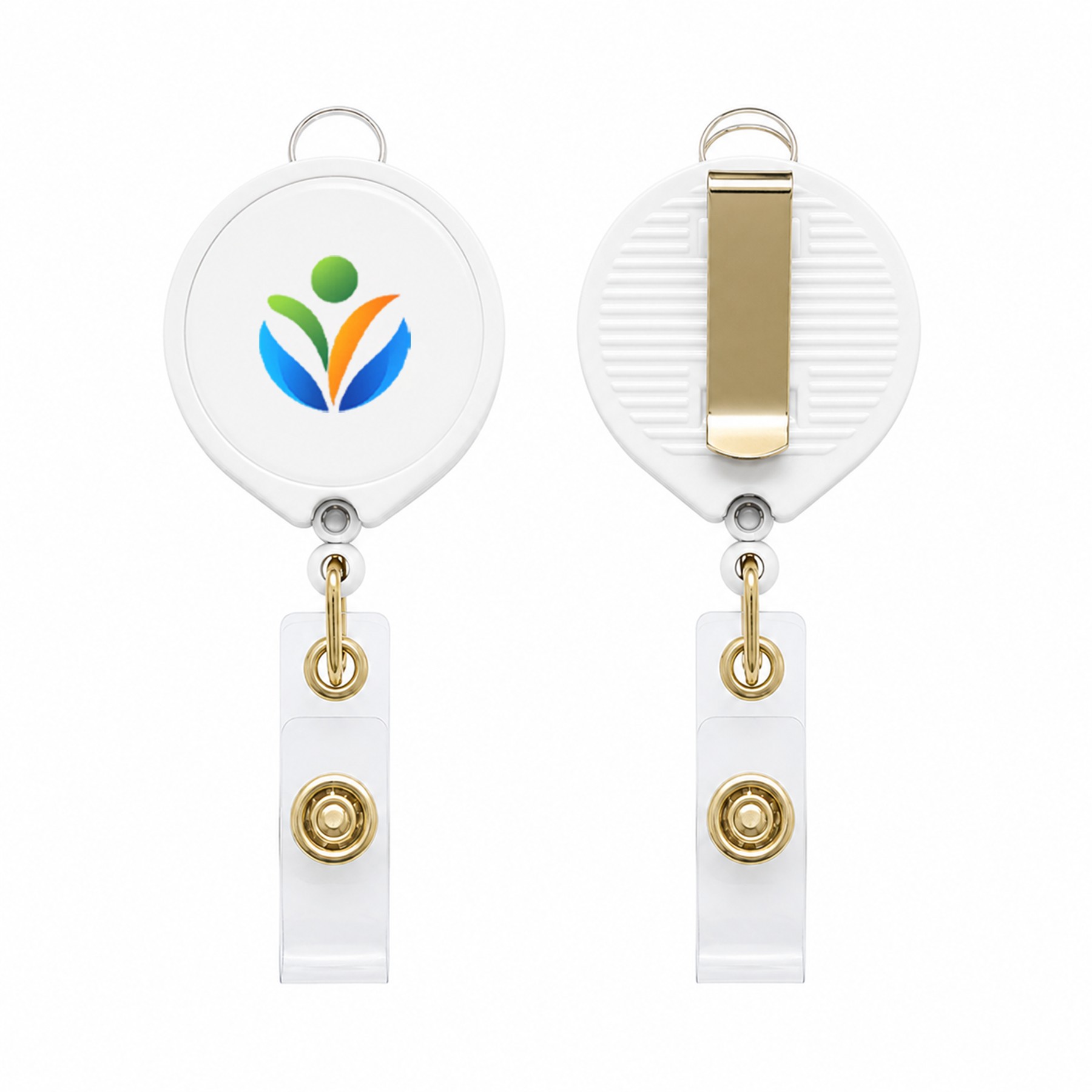 Circular Retractable Badge Reel With Belt Clip — view 1