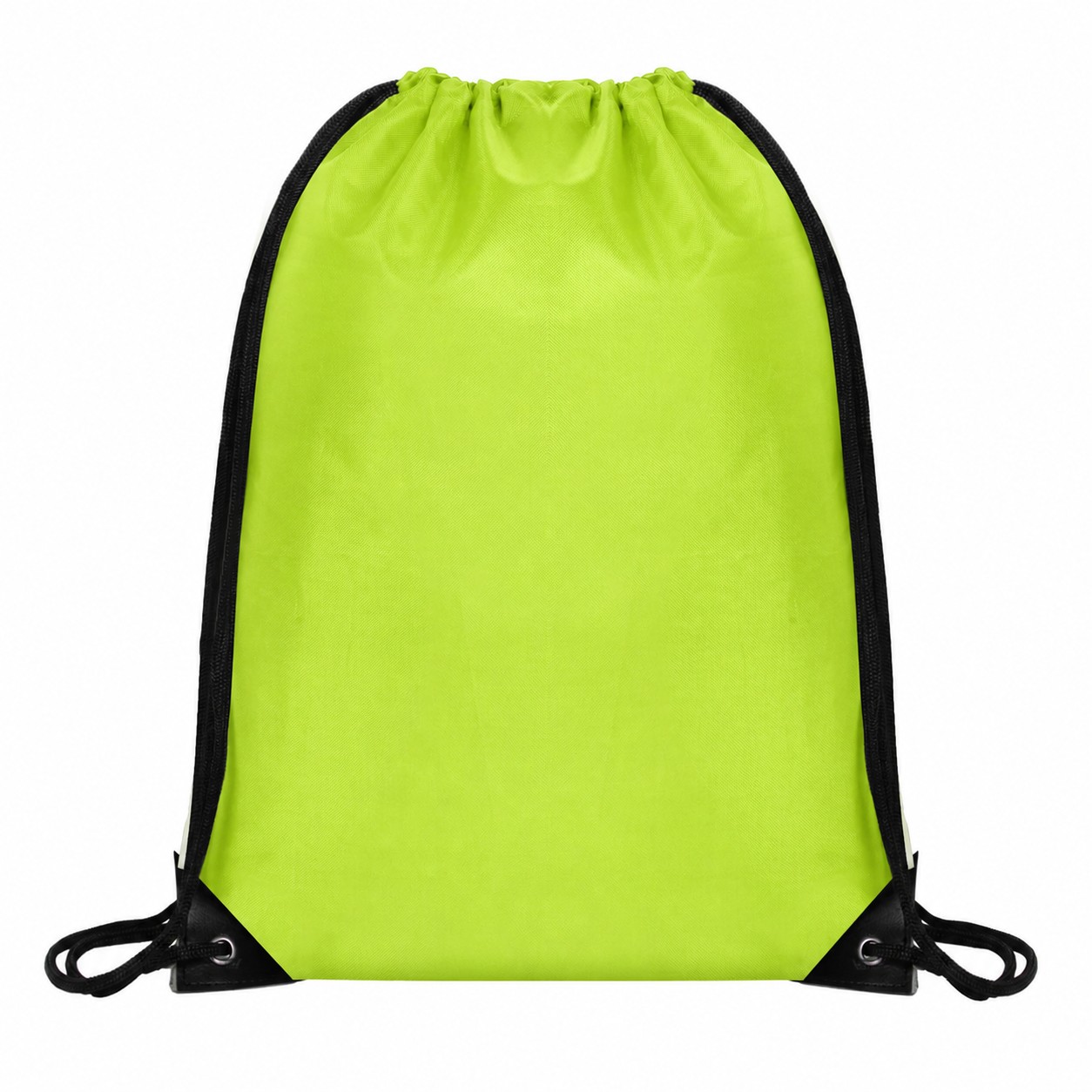 420D Polyester Drawstring Bag — Lime Green