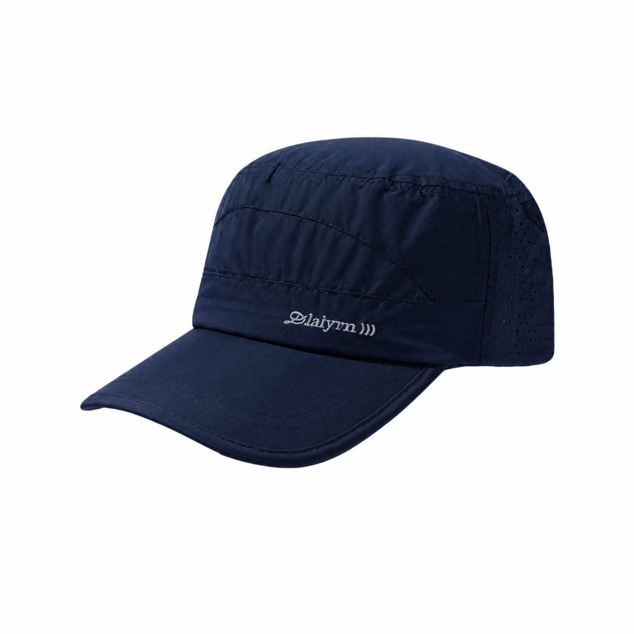 Polyester Perforated Duckbill Cap — Navy Blue