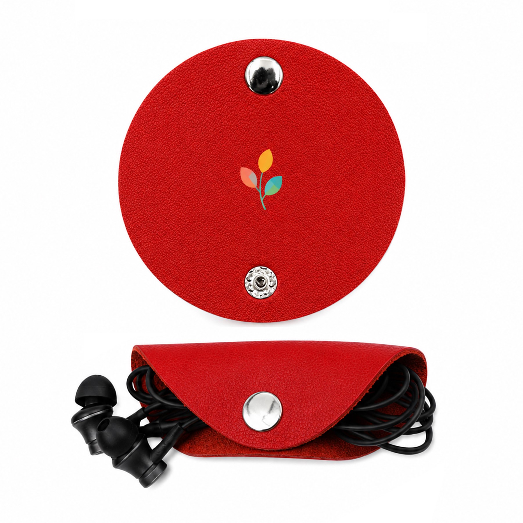 Oval PU Cable Organizer With Snap