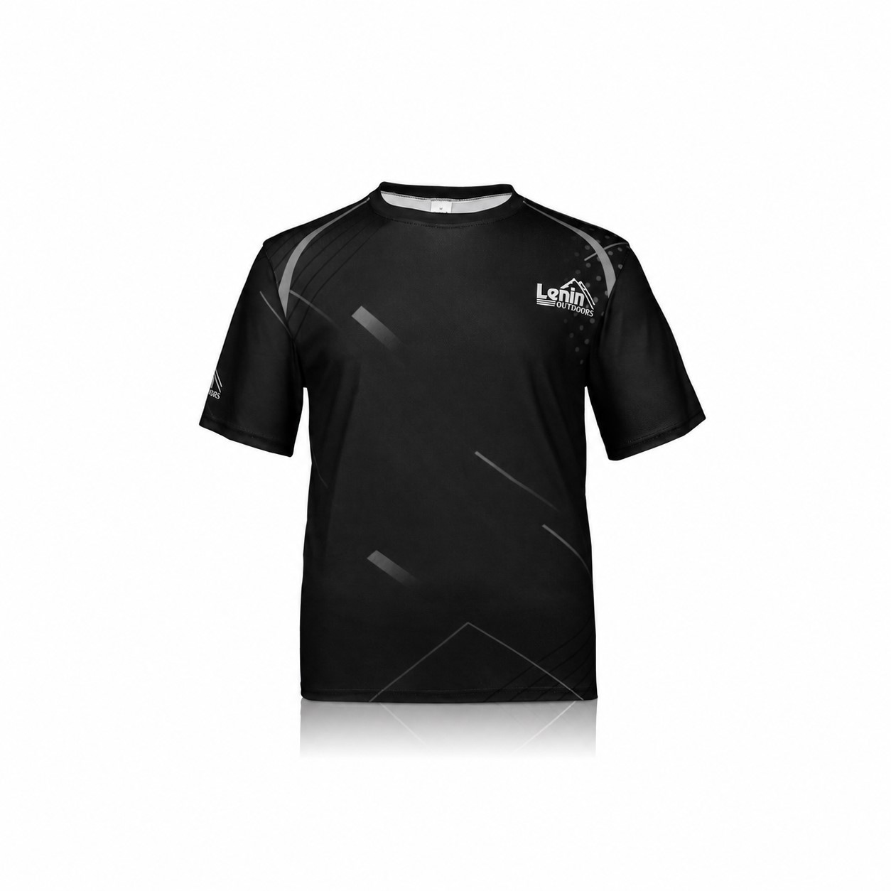 Quick-Drying Polyester Crew Neck T-Shirt — Black