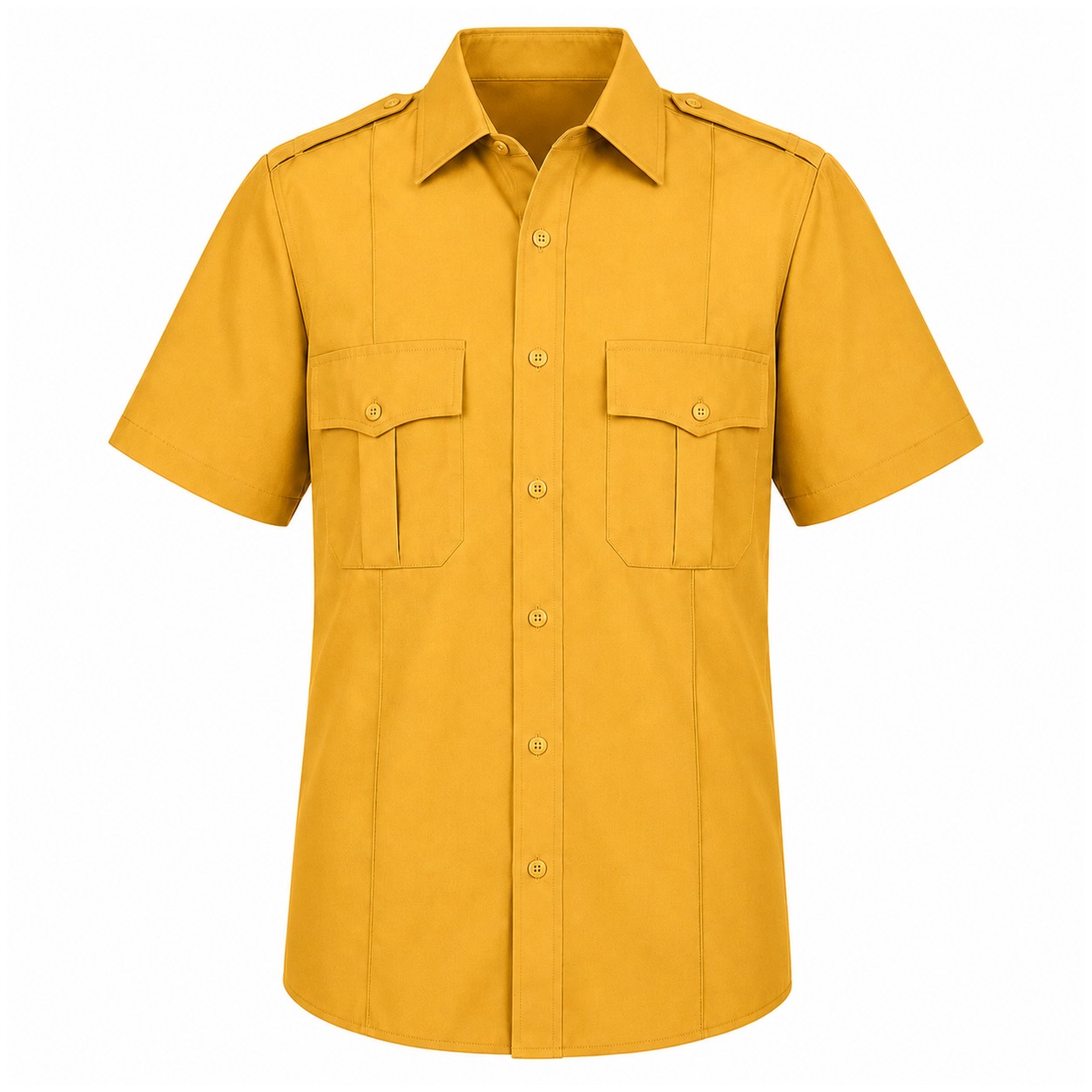 Short Sleeve Button-Front Uniform Shirt — view 7
