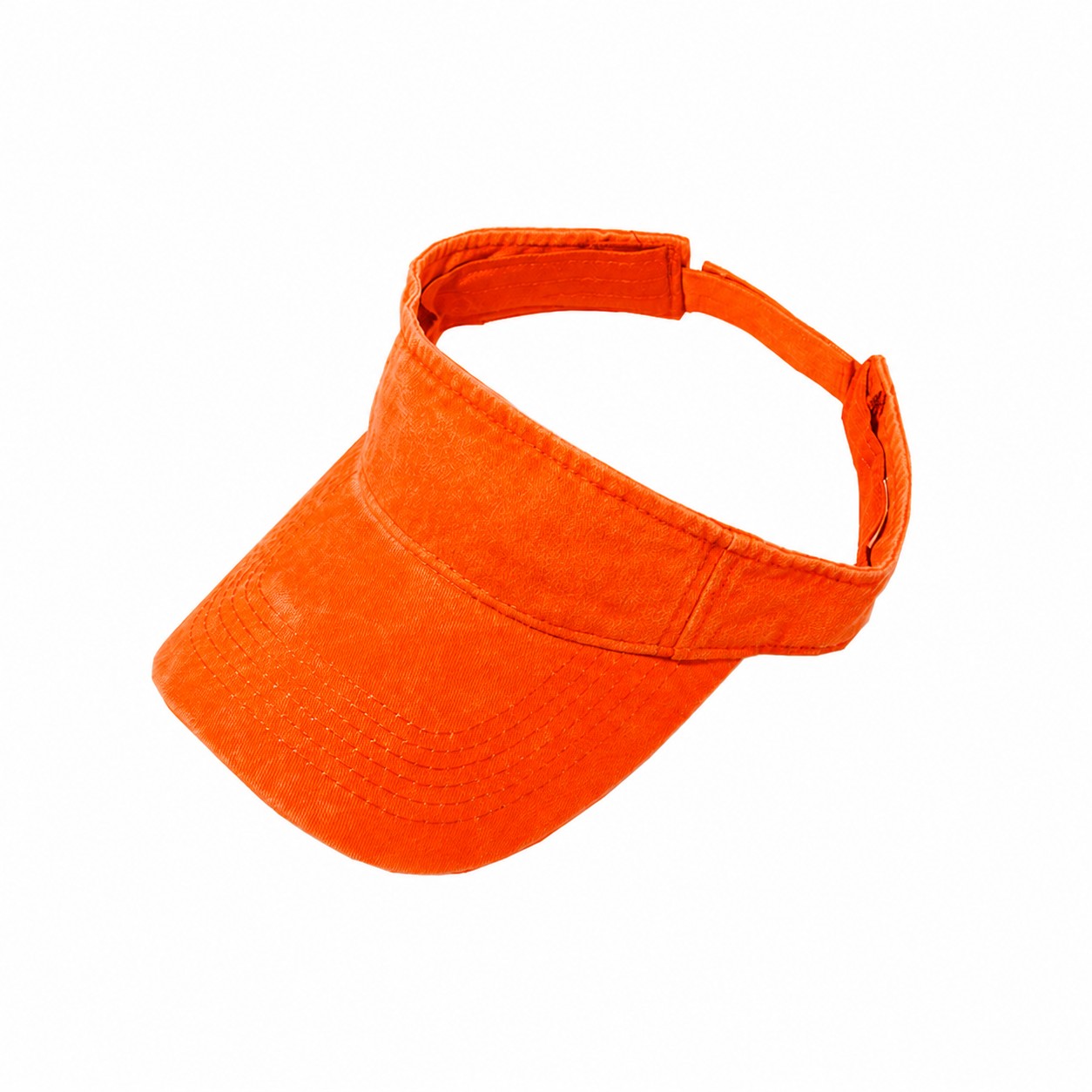 Polyester Adjustable Open Crown Visor — Orange
